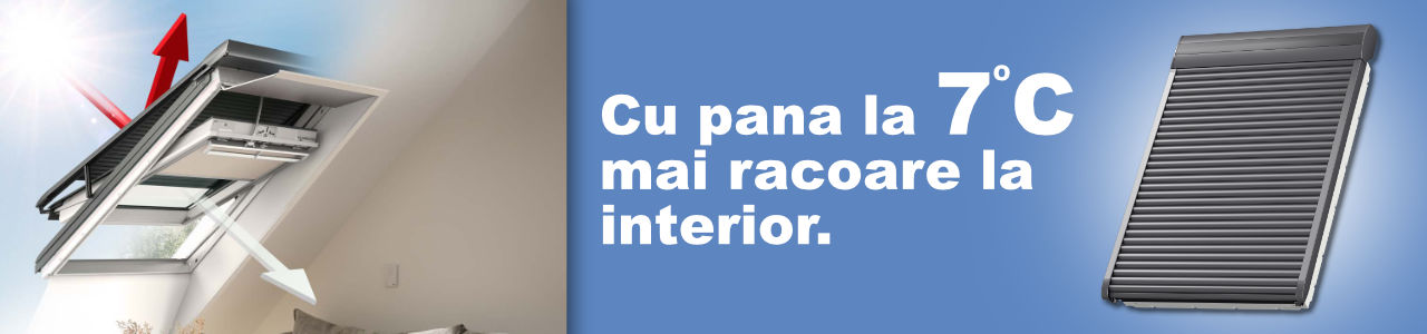 Roleta manuala VELLUS SML - pana la 7 grade mai racoare la interior roleta solara